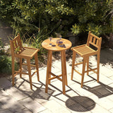 Tangkula Teak Wood Bar Stool, 30” Bar Chair with Footrest & Backrest - 4*JV11896