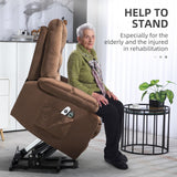 HomCom Lift Recliner Chair, Massage & Heat, 4-Position, Dark Brown – B0CTY2JHYZ-1