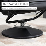 HomCom Swivel Recliner, Manual PU Leather Armchair with Ottoman Footrest for Living Room, - B09PV297DL-1