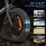 Sunpie Straight Rods Electric Bike, 36V 10Ah 500W Motor 20''x4.0 Fat Tire 25 Mph 7 Speed Shifter Removable Lithium-ion Battery - EG-YX01