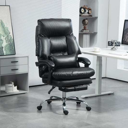 HomCom Overstuffed Executive Office Chair w/ Foot Rest & Reclining - B0DPPLWH67