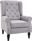 HomCom Button-Tufted Accent Chair with High Wingback, Rounded Cushioned Armrests and Thick Padded Seat, Blue - B07ZR3K7CL-1