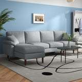HomCom Reversible L-Shaped Sleeper Sofa w/ Pillows – B0CVX1N2B8