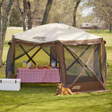 CLAM Quick-Set Pavilion 12.5 x 12.5 Foot Portable Outdoor Canopy Shelter, Brown - 83904