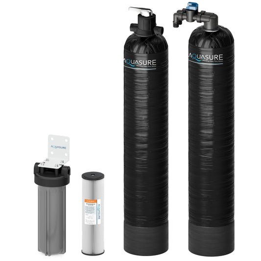Aquasure Serene 15 GPM Salt-Free Conditioning Bundle with Fortitude Pro System & Sediment Pre-Filter - AS-SF15CK