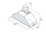 Elica - ASTI - Comfort - 28 1/4" W x 10 3/4" D x 9 1/2" H, Stainless,  - Insert Hoods- EAS428S1