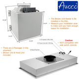 Awoco RH-IT08-R Ceiling Mount Range Hood, 1000 CFM, 4-Speed – RH-IT08-R30-COLD