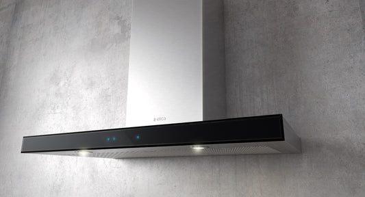 Elica - MEZZANO - Techne - 36" W x 19 11/16" D x 2 3/8" H, Stainless & Black Glass - Wall Mount Hoods - EMZ636S3