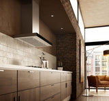 Elica - MEZZANO - Techne - 36" W x 19 11/16" D x 2 3/8" H, Stainless & Black Glass - Wall Mount Hoods - EMZ636S3