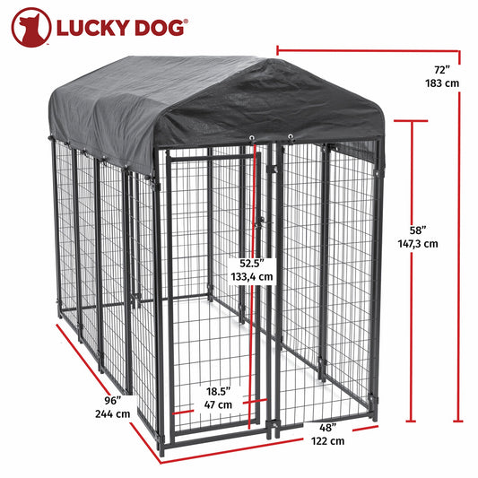 Lucky Dog Uptown Large Welded Kennel Heavy Duty Pet Dog Cage Fence Pen (Used) - 95802