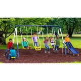 XDP Recreation Playground Galore Outdoor Swing Set with Glider, 3 Swings & Slide - 94021