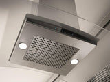 Elica - CINGOLI - Techne - 36" W x 25 3/16" D x 1 15/16" H, 600 CFM, Stainless & Black Glass plus Clear Glass Canopy - Island Hoods -ECN636S3