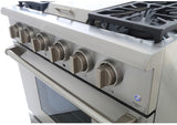 Kucht Professional 36 in. 5.2 cu ft. Natural Gas Range with Griddle and Silver Knobs -KRG3609U-S