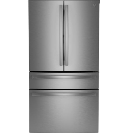 GE PJE23BYWFS Profile 23.2 Cu. Ft. Smart Counter-Depth 4-Door French-Door Refrigerator, Dual-Dispense AutoFill – PJE23BYWFS-KT