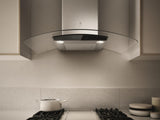 Elica - COMO - Techne - 30" W x 19 11/16" D x 1 15/16" H, Stainless & Black Glass + Clear Glass Canopy - Wall Mount Hoods - ECM630S3
