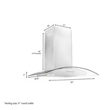 Alpine ZLINE Alpine Series Ducted Wall Mount Range Hood in Stainless Steel and Glass (ALP70WL) - ALP70WL-36