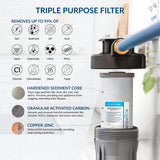 Aquasure Harmony Series | 72,000 Grains Water Softener with 10" Sediment/Carbon/Zinc Triple Purpose Whole House Pre-Filter - AS-HS72SCZ