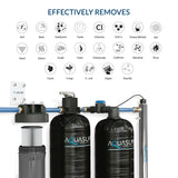 Aquasure Serene Series | 10 GPM Salt-Free Conditioning, Whole House Water Treatment System, Pleated Sediment Pre-Filter and UV Purifier - AS-SF10CKU