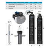 Aquasure Serene Series | 10 GPM Salt-Free Conditioning, Whole House Water Treatment System, Pleated Sediment Pre-Filter and UV Purifier - AS-SF10CKU