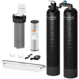 Aquasure Serene Series | 15 GPM Salt-Free Conditioning, Whole House Water Treatment System, Pleated Sediment Pre-Filter and UV Purifier - AS-SF15CKU