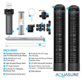 Aquasure Serene Series | 15 GPM Salt-Free Conditioning, Whole House Water Treatment System, Pleated Sediment Pre-Filter and UV Purifier - AS-SF15CKU