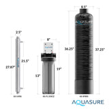 Aquasure Serene Lite 800K Gallons Whole House Salt-Free Water Softener Bundle w/ Triple Purpose Filter & UV De-Activator – AS-SF800U