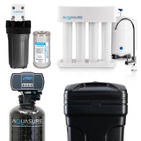 Aquasure Signature Pro Whole House Water Filter Bundle, 48K Grains Softener, 75 GPD RO System & Pre-Filter – AS-WHF48D