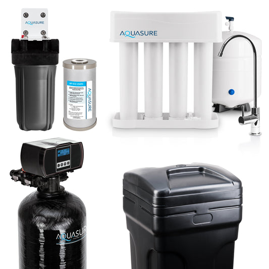 Aquasure Signature Elite Whole House Water Filter w/ 48,000 Grains Softener & RO System - AS-WHF48FM