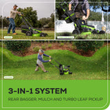 Greenworks 80V 25" Cordless Battery Dual Blade Self-Propelled Mower w/ 4.0Ah Battery & Rapid Charger - 2541402