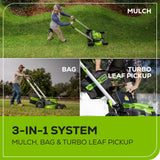 Greenworks 60V 25" Cordless Battery Dual Blade Self-Propelled Lawn Mower w/ Two (2) 4.0Ah Batteries & Dual-Port Charger - 2531502