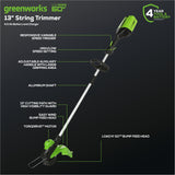 Greenworks 60V 22" Cordless Battery Self-Propelled Mower Combo Kit w/ String Trimmer and Blower - 1374902-VK