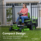 Greenworks 60V 30” CrossoverT Riding Lawn Tractor with (2) 8.0 Ah, (2) 4.0 Ah Batteries & 600-Watt Charger