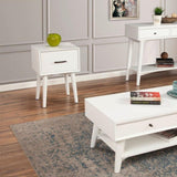 Alpine Flynn End Table, White -  966-W-62