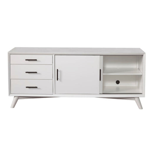 Alpine Flynn Small TV Console, White - 966-W-15