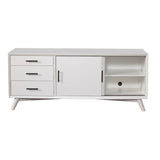 Alpine Flynn Small TV Console, White - 966-W-15