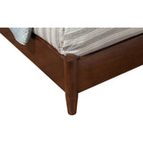Alpine Flynn Mid Century Modern Queen Panel Bed, Walnut - 966WAL-01Q