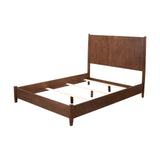 Alpine Flynn Mid Century Modern Queen Panel Bed, Walnut - 966WAL-01Q