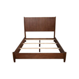 Alpine Flynn Mid Century Modern Queen Panel Bed, Walnut - 966WAL-01Q