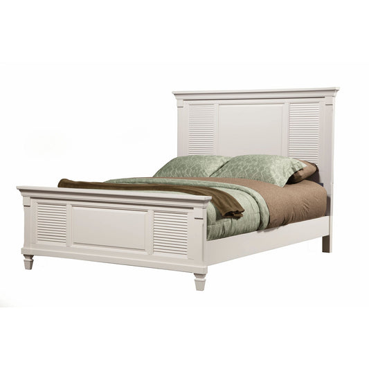 Alpine Winchester Eastern California King Shutter Panel Bed, White (1306EK) - 1306EK