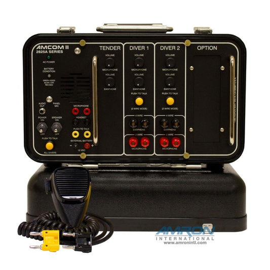 Amron AMCOM II 2825A-11 Two-Diver Rechargeable Portable Communicator with Outdoor AC Power Module and International Locking Power Cord - 2825A-11
