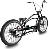 Tracer 26" Siena GT Chopper Stretch Cruiser Fat Tire Oversized Frame Bike - MB-SIENA GT-BK/PLS