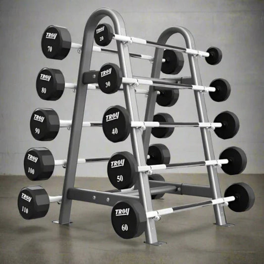 iDeal Troy 12-Sided Urethane Straight Barbell 40-100LB - 40100