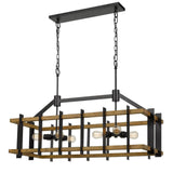 Alpine Cal Lighting Bruck 60W X 6 Metal/Pine Wood Island Chandelier -  FX-3705-6
