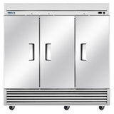 Frigos Commercial Reach in Refrigerator 3 Section Solid Door Frigos FG-RF-3D with Aluminum Interior with 304 Stainless Steel Floor - FG-RF-3D