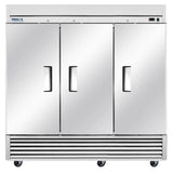 Frigos Commercial Reach in Freezer 3 Section Solid Door Frigos FG-FZ-3D with Aluminum Interior with 304 Stainless Steel Floor - FG-FZ-3D