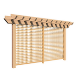 Creekvine Designs Rough Cut Cedar Monterrey Pergola with Lattice - HBWRCCMPPL3x8CVD