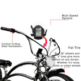 Tracer 800W Beyond Pro Stretch Classic Chopper Electric Bike - MB-EB-BEYOND Pro-BK - MB-EB-BEYOND Pro-BK
