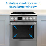 Danby - 24" Slide-In Smooth Top Range, ADA Compliant, Airfry, Manual Clean Ranges - DRCA240BSS