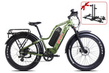 Young Electric E-Explorer 1000W Long Range Electric Hunting Bike | Optional Dual Battery | Up To 28 MPH | 26'' Fat Tire - 12803003SFBLK