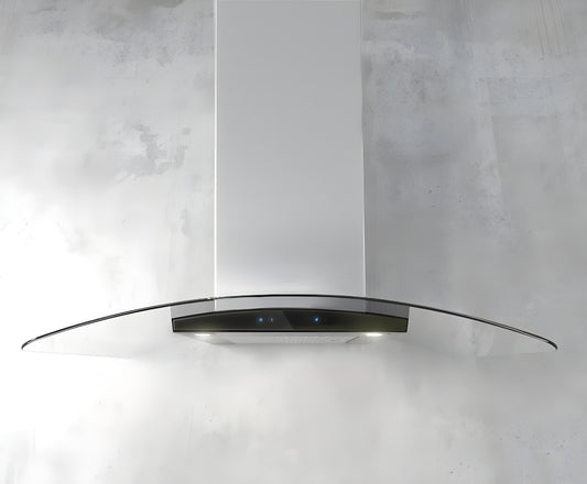 Elica - COMO - Techne - 36" W x 19 11/16" D x 1 15/16" H, Stainless & Black Glass + Clear Glass Canopy - Wall Mount Hoods - ECM636S3